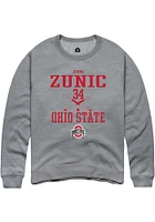 Jenna Zunic  Rally Ohio State Buckeyes Mens Graphite NIL Sport Icon Long Sleeve Crew Sweatshirt