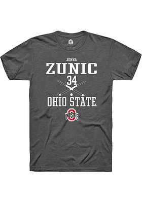 Jenna Zunic  Ohio State Buckeyes Dark Grey Rally NIL Sport Icon Short Sleeve T Shirt