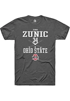 Jenna Zunic  Ohio State Buckeyes Dark Grey Rally NIL Sport Icon Short Sleeve T Shirt