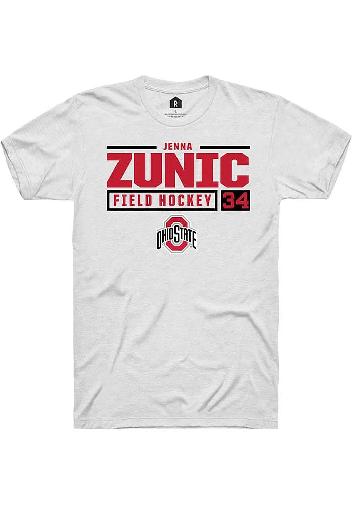 Jenna Zunic Ohio State Buckeyes Rally NIL Stacked Box Short Sleeve T Shirt