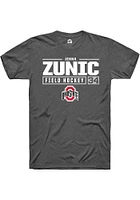 Jenna Zunic  Ohio State Buckeyes Dark Grey Rally NIL Stacked Box Short Sleeve T Shirt