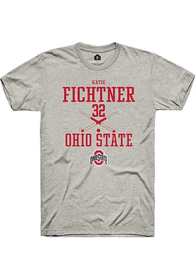 Katie Fichtner  Ohio State Buckeyes Ash Rally NIL Sport Icon Short Sleeve T Shirt