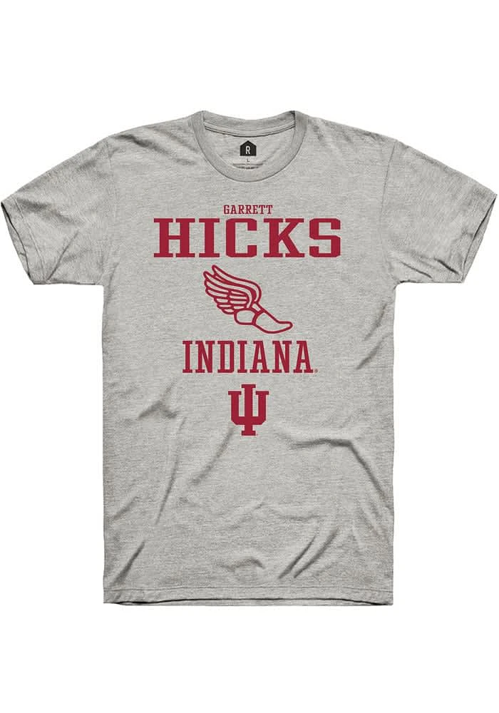 Garrett Hicks Indiana Hoosiers Ash Rally NIL Sport Icon Track Short Sleeve T Shirt