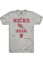Garrett Hicks  Indiana Hoosiers Ash Rally NIL Sport Icon Track Short Sleeve T Shirt