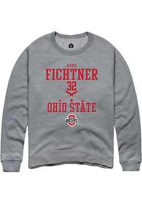 Katie Fichtner  Rally Ohio State Buckeyes Mens Graphite NIL Sport Icon Long Sleeve Crew Sweatshi..