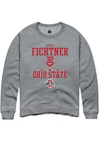 Katie Fichtner  Rally Ohio State Buckeyes Mens Graphite NIL Sport Icon Long Sleeve Crew Sweatshi..