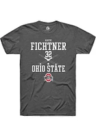 Katie Fichtner  Ohio State Buckeyes Dark Grey Rally NIL Sport Icon Short Sleeve T Shirt