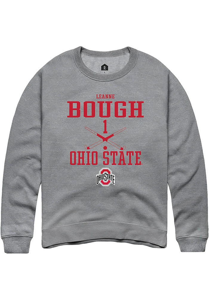 Leanne Bough  Rally Ohio State Buckeyes Mens Graphite NIL Sport Icon Long Sleeve Crew Sweatshirt