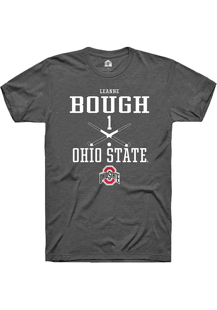 Leanne Bough  Ohio State Buckeyes Dark Grey Rally NIL Sport Icon Short Sleeve T Shirt