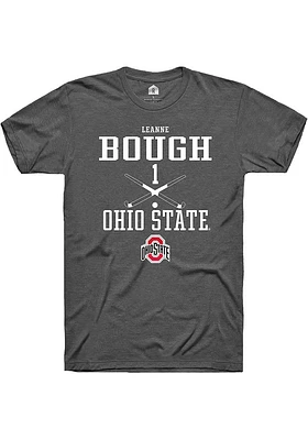 Leanne Bough  Ohio State Buckeyes Dark Grey Rally NIL Sport Icon Short Sleeve T Shirt