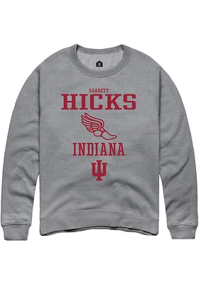 Garrett Hicks  Rally Indiana Hoosiers Mens Graphite NIL Sport Icon Track Long Sleeve Crew Sweatshi..