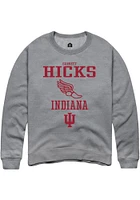 Garrett Hicks  Rally Indiana Hoosiers Mens Graphite NIL Sport Icon Track Long Sleeve Crew Sweatshi..