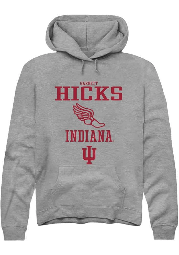 Garrett Hicks Rally Indiana Hoosiers Mens Graphite NIL Sport Icon Track Long Sleeve Hoodie