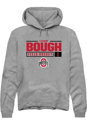 Leanne Bough  Rally Ohio State Buckeyes Mens Graphite NIL Stacked Box Long Sleeve Hoodie