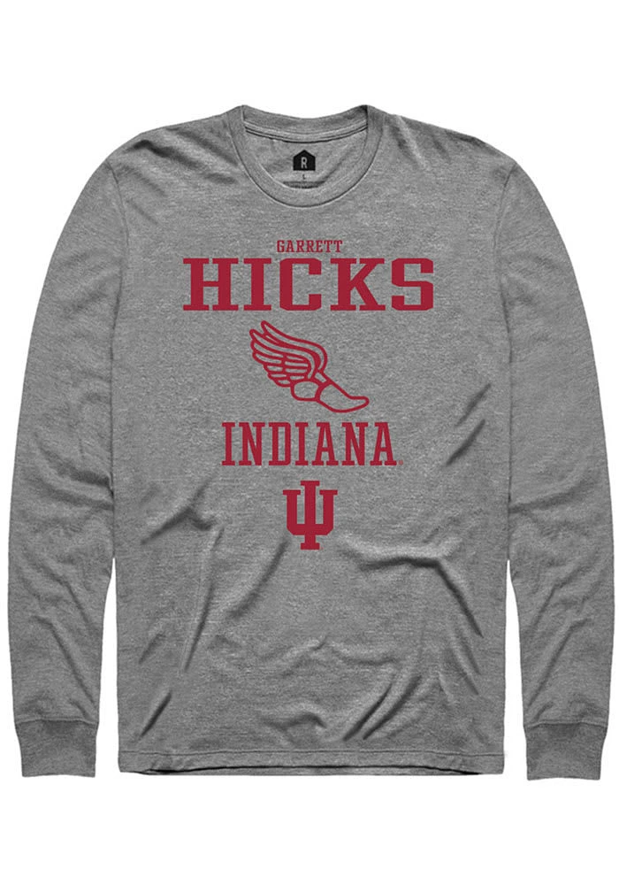 Garrett Hicks Indiana Hoosiers Graphite Rally NIL Sport Icon Track Long Sleeve T Shirt
