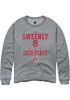 Lilly Sweeney  Rally Ohio State Buckeyes Mens Graphite NIL Sport Icon Long Sleeve Crew Sweatshir..