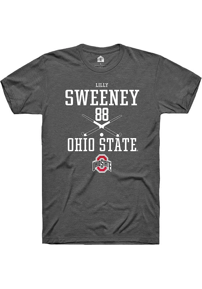 Lilly Sweeney  Ohio State Buckeyes Dark Grey Rally NIL Sport Icon Short Sleeve T Shirt