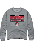 Lilly Sweeney  Rally Ohio State Buckeyes Mens Graphite NIL Stacked Box Long Sleeve Crew Sweatshi..