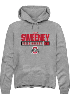 Lilly Sweeney  Rally Ohio State Buckeyes Mens Graphite NIL Stacked Box Long Sleeve Hoodie