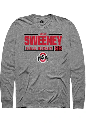 Lilly Sweeney  Ohio State Buckeyes Graphite Rally NIL Stacked Box Long Sleeve T Shirt