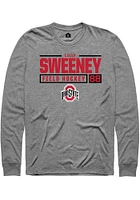 Lilly Sweeney  Ohio State Buckeyes Graphite Rally NIL Stacked Box Long Sleeve T Shirt