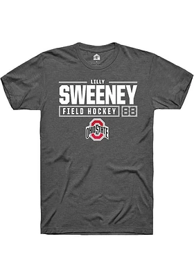 Lilly Sweeney  Ohio State Buckeyes Dark Grey Rally NIL Stacked Box Short Sleeve T Shirt