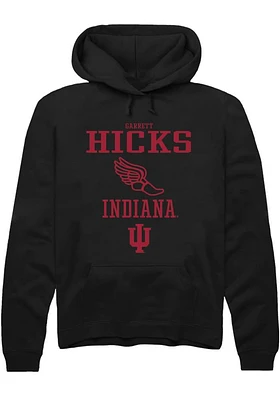 Garrett Hicks  Rally Indiana Hoosiers Mens Black NIL Sport Icon Track Long Sleeve Hoodie