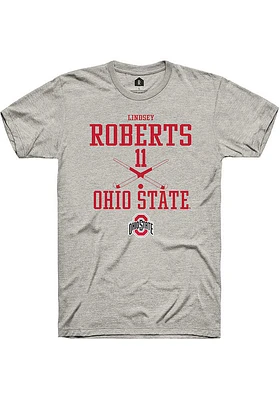 Lindsey Roberts  Ohio State Buckeyes Ash Rally NIL Sport Icon Short Sleeve T Shirt