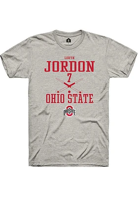 Loryn Jordon  Ohio State Buckeyes Ash Rally NIL Sport Icon Short Sleeve T Shirt