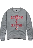 Loryn Jordon  Rally Ohio State Buckeyes Mens Graphite NIL Sport Icon Long Sleeve Crew Sweatshirt