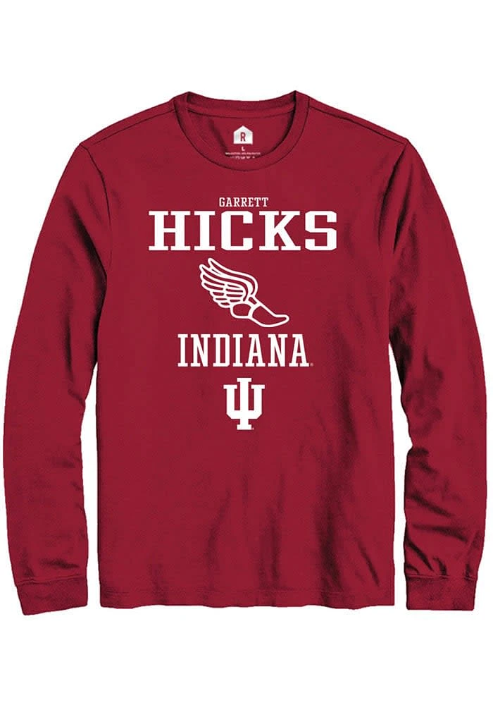 Garrett Hicks Indiana Hoosiers Red Rally NIL Sport Icon Track Long Sleeve T Shirt