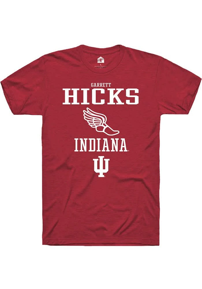Garrett Hicks Indiana Hoosiers Red Rally NIL Sport Icon Track Short Sleeve T Shirt