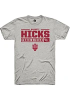 Garrett Hicks  Indiana Hoosiers Ash Rally NIL Stacked Box Track Short Sleeve T Shirt