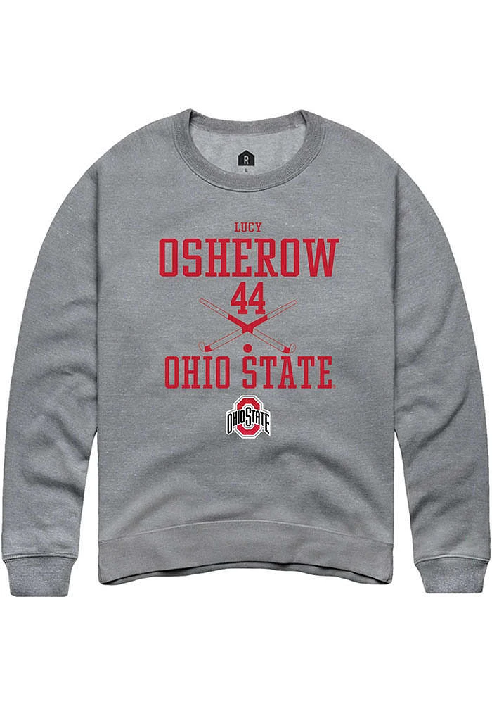 Lucy Osherow  Rally Ohio State Buckeyes Mens Graphite NIL Sport Icon Long Sleeve Crew Sweatshirt