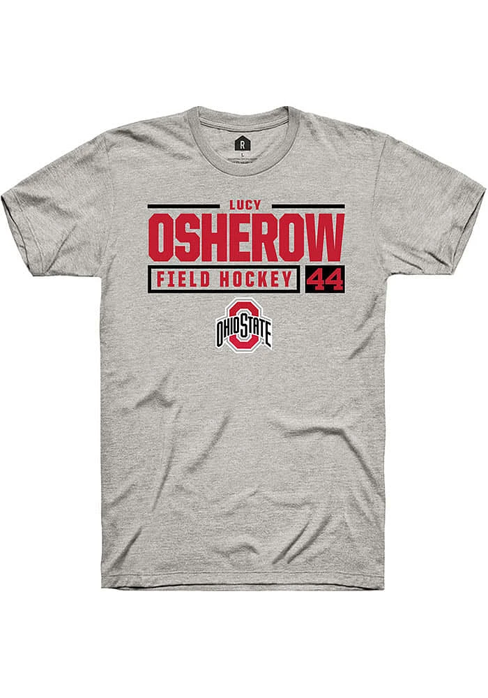 Lucy Osherow  Ohio State Buckeyes Ash Rally NIL Stacked Box Short Sleeve T Shirt