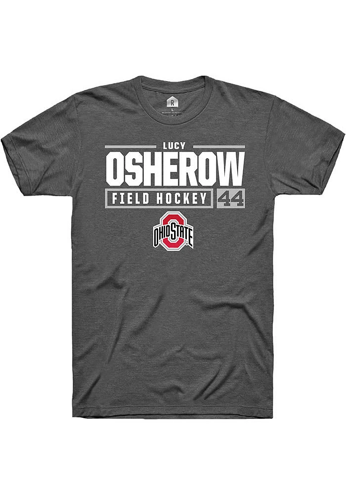 Lucy Osherow  Ohio State Buckeyes Dark Grey Rally NIL Stacked Box Short Sleeve T Shirt