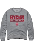 Garrett Hicks  Rally Indiana Hoosiers Mens Graphite NIL Stacked Box Track Long Sleeve Crew Sweatsh..