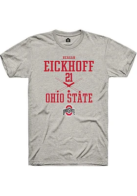 Reagan Eickhoff  Ohio State Buckeyes Ash Rally NIL Sport Icon Short Sleeve T Shirt