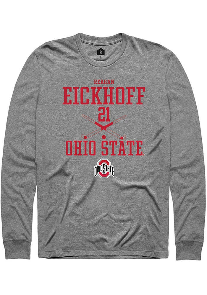 Reagan Eickhoff  Ohio State Buckeyes Graphite Rally NIL Sport Icon Long Sleeve T Shirt