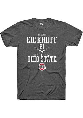 Reagan Eickhoff  Ohio State Buckeyes Dark Grey Rally NIL Sport Icon Short Sleeve T Shirt