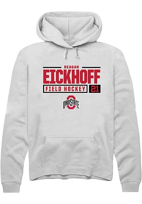 Reagan Eickhoff Rally Ohio State Buckeyes Mens NIL Stacked Box Long Sleeve Hoodie