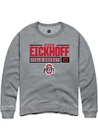 Reagan Eickhoff  Rally Ohio State Buckeyes Mens Graphite NIL Stacked Box Long Sleeve Crew Sweatshi..