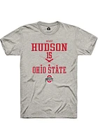 Riley Hudson  Ohio State Buckeyes Ash Rally NIL Sport Icon Short Sleeve T Shirt