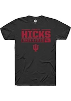 Garrett Hicks  Indiana Hoosiers Black Rally NIL Stacked Box Track Short Sleeve T Shirt