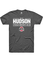 Riley Hudson  Ohio State Buckeyes Dark Grey Rally NIL Stacked Box Short Sleeve T Shirt