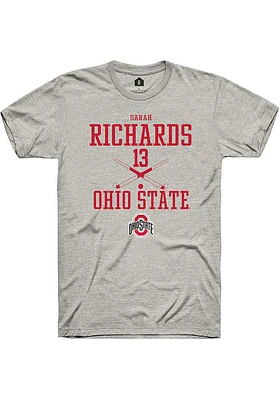 Sarah Richards  Ohio State Buckeyes Ash Rally NIL Sport Icon Short Sleeve T Shirt