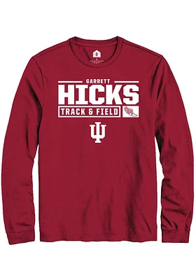 Garrett Hicks  Indiana Hoosiers Red Rally NIL Stacked Box Track Long Sleeve T Shirt