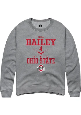 Zella Bailey  Rally Ohio State Buckeyes Mens Graphite NIL Sport Icon Long Sleeve Crew Sweatshirt