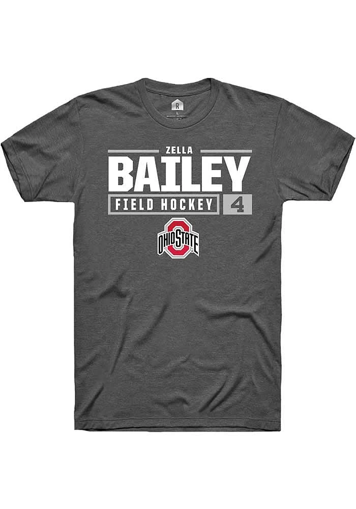 Zella Bailey  Ohio State Buckeyes Dark Grey Rally NIL Stacked Box Short Sleeve T Shirt