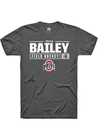 Zella Bailey  Ohio State Buckeyes Dark Grey Rally NIL Stacked Box Short Sleeve T Shirt